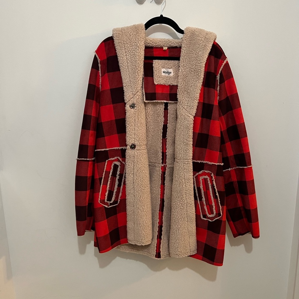 Christmas plaid hoodie jacket